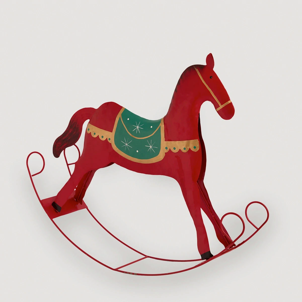 ADORNO NAVIDEÑO RIPLEY HOME CABALLO MECEDOR 75 CM - 1
