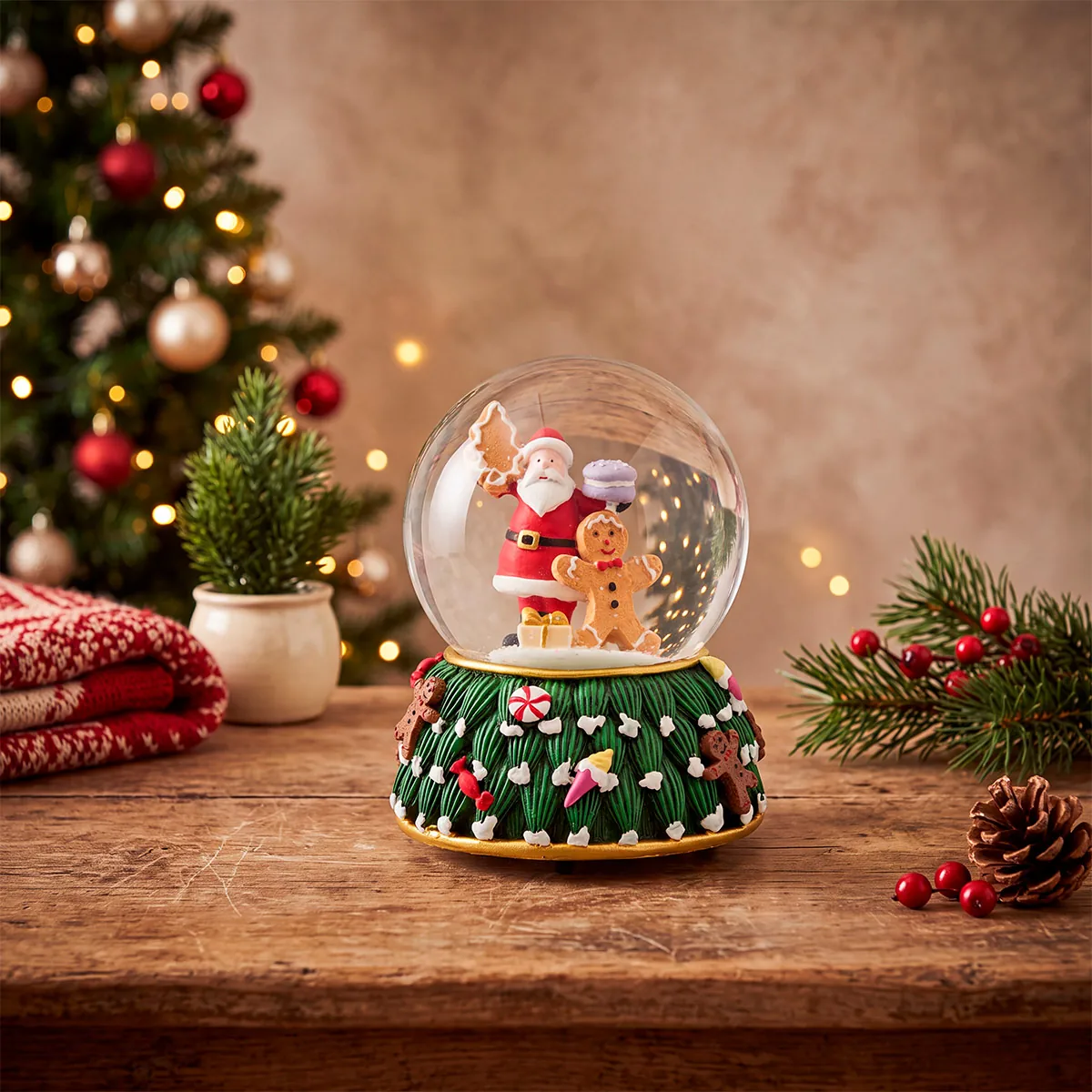 GLOBO DE AGUA RIPLEY HOME SANTA GALLETA 13.5 CM - 1