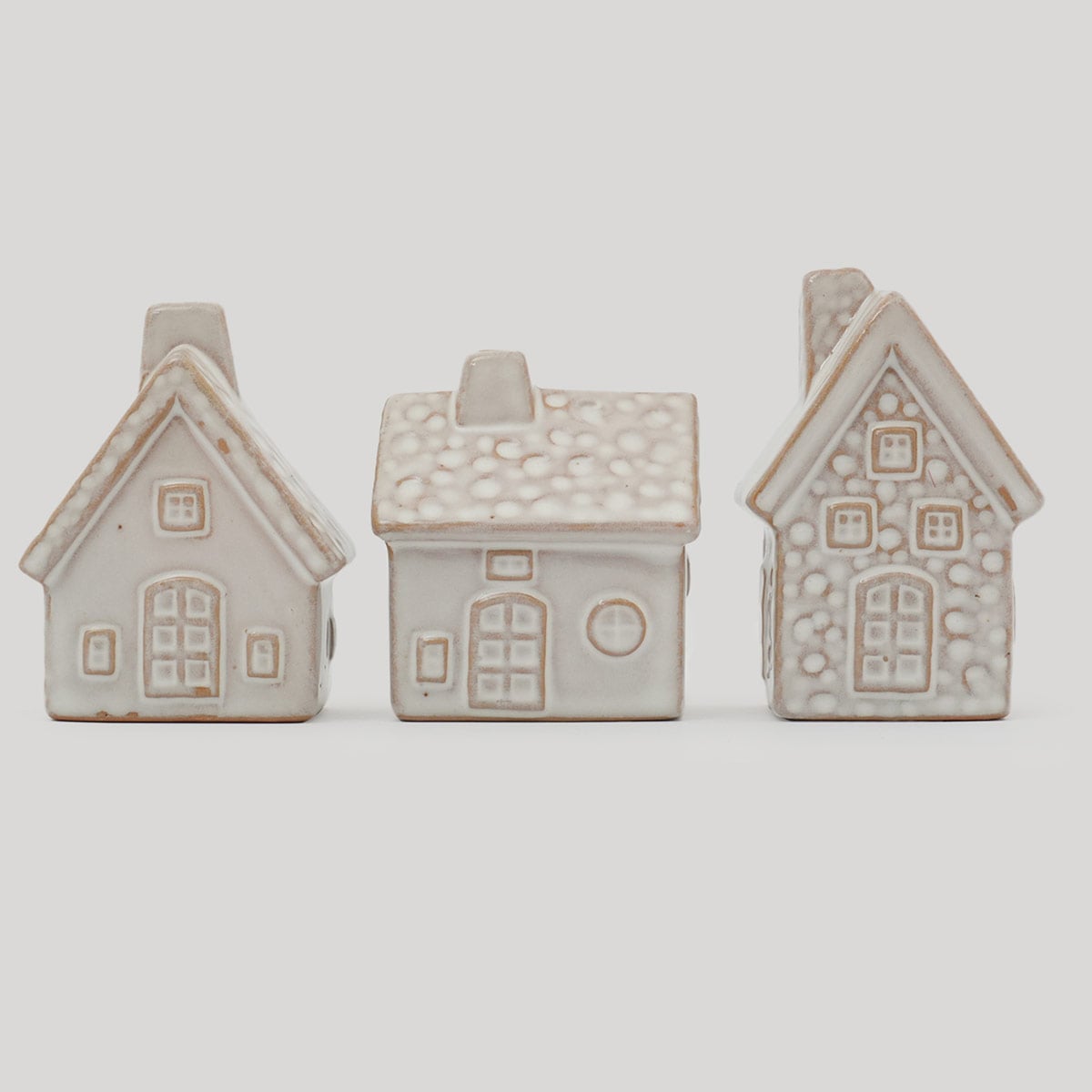 SETX3 ADORNOS NAVIDEÑOS PARA ÁRBOL MAISON LINETT CASAS 10 CM - 1