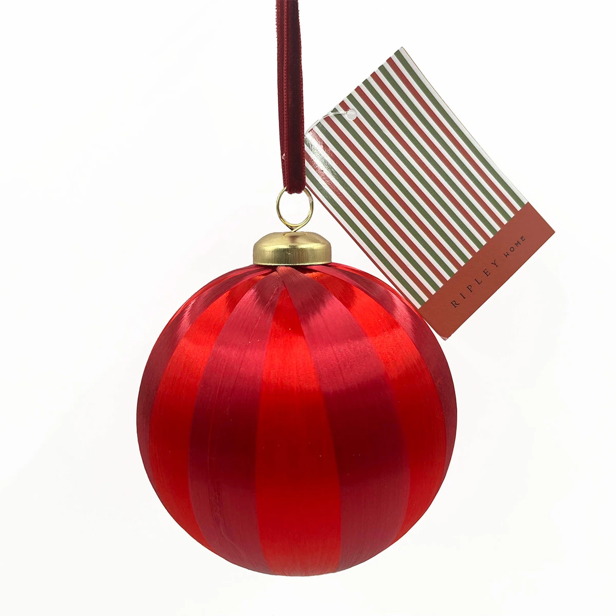 ADORNO NAVIDEÑO PARA ÁRBOL RIPLEY HOME ESFERA BICOLOR LINEAS 10 CM - 1