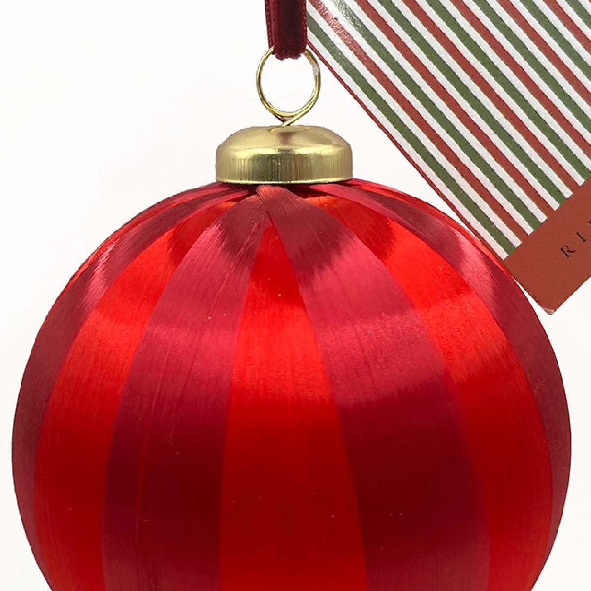 ADORNO NAVIDEÑO PARA ÁRBOL RIPLEY HOME ESFERA BICOLOR LINEAS 10 CM - 2