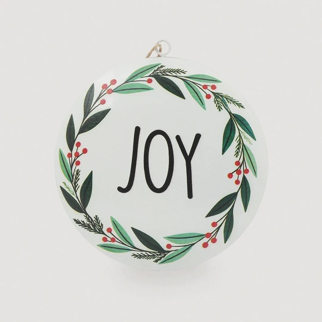 ADORNO NAVIDEÑO PARA ÁRBOL RIPLEY HOME ESFERA PLANA JOY 16 CM - 1