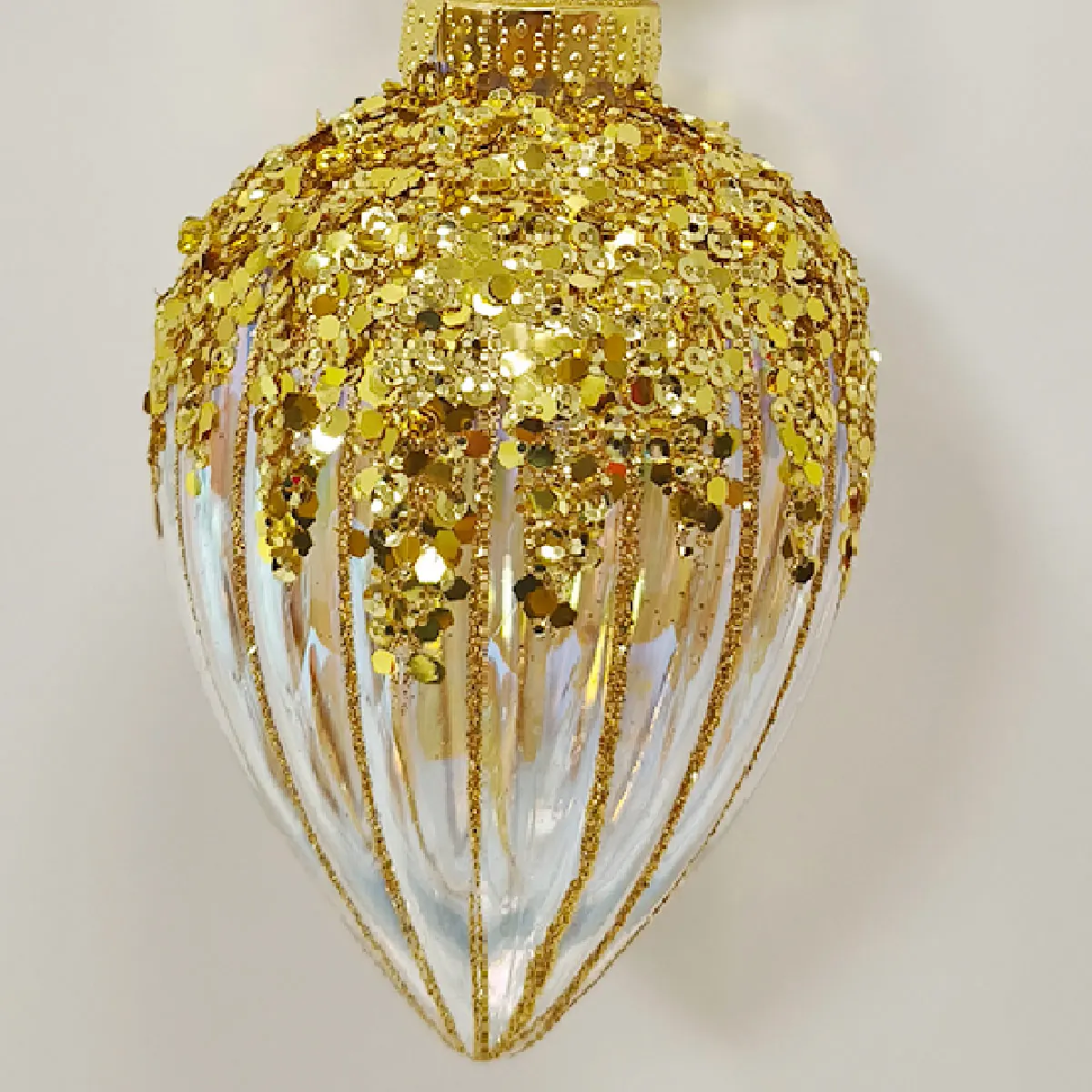 ADORNO NAVIDEÑO RIPLEY HOME LAGRIMA ACANALADO GOLD - 2