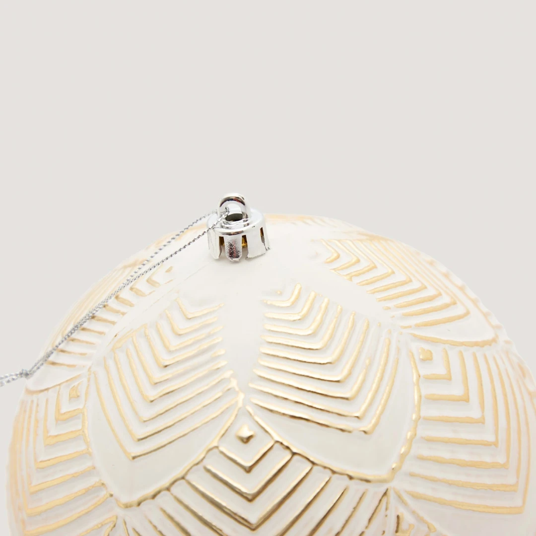 ADORNO NAVIDEÑO PARA ÁRBOL RIPLEY HOME ESFERA RAYAS GOLD 15 CM - 3
