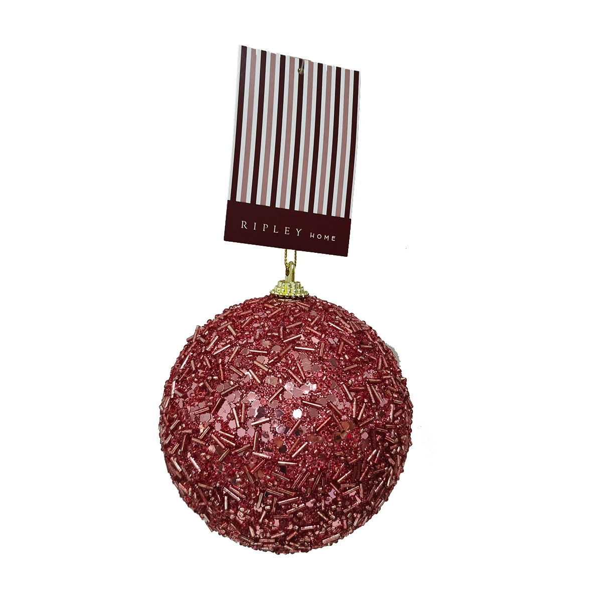 ADORNO NAVIDEÑO PARA ÁRBOL RIPLEY HOME ESFERA LENTEJUELA BRILLO 10 CM - 1