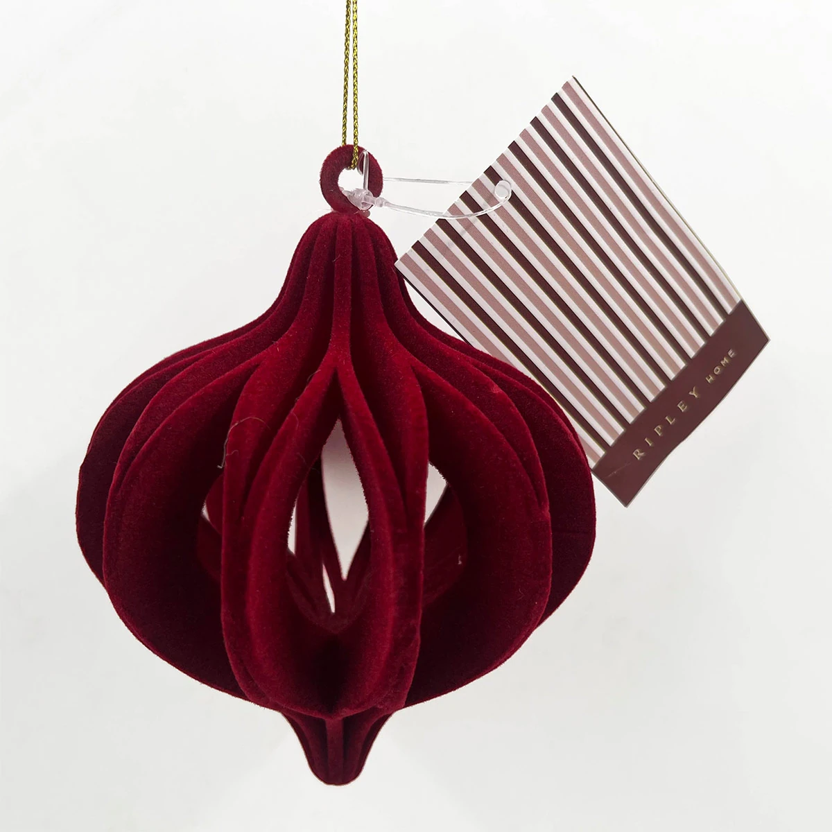ADORNO NAVIDEÑO RIPLEY HOME WINE ROSE CEBOLLA CALADA BURGUNDY - 1