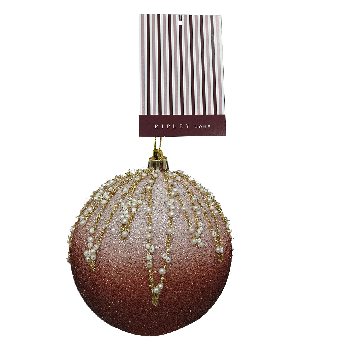 ADORNO NAVIDEÑO PARA ÁRBOL RIPLEY HOME ESFERA DEGRADÉ BRILLOS 10 CM - 1