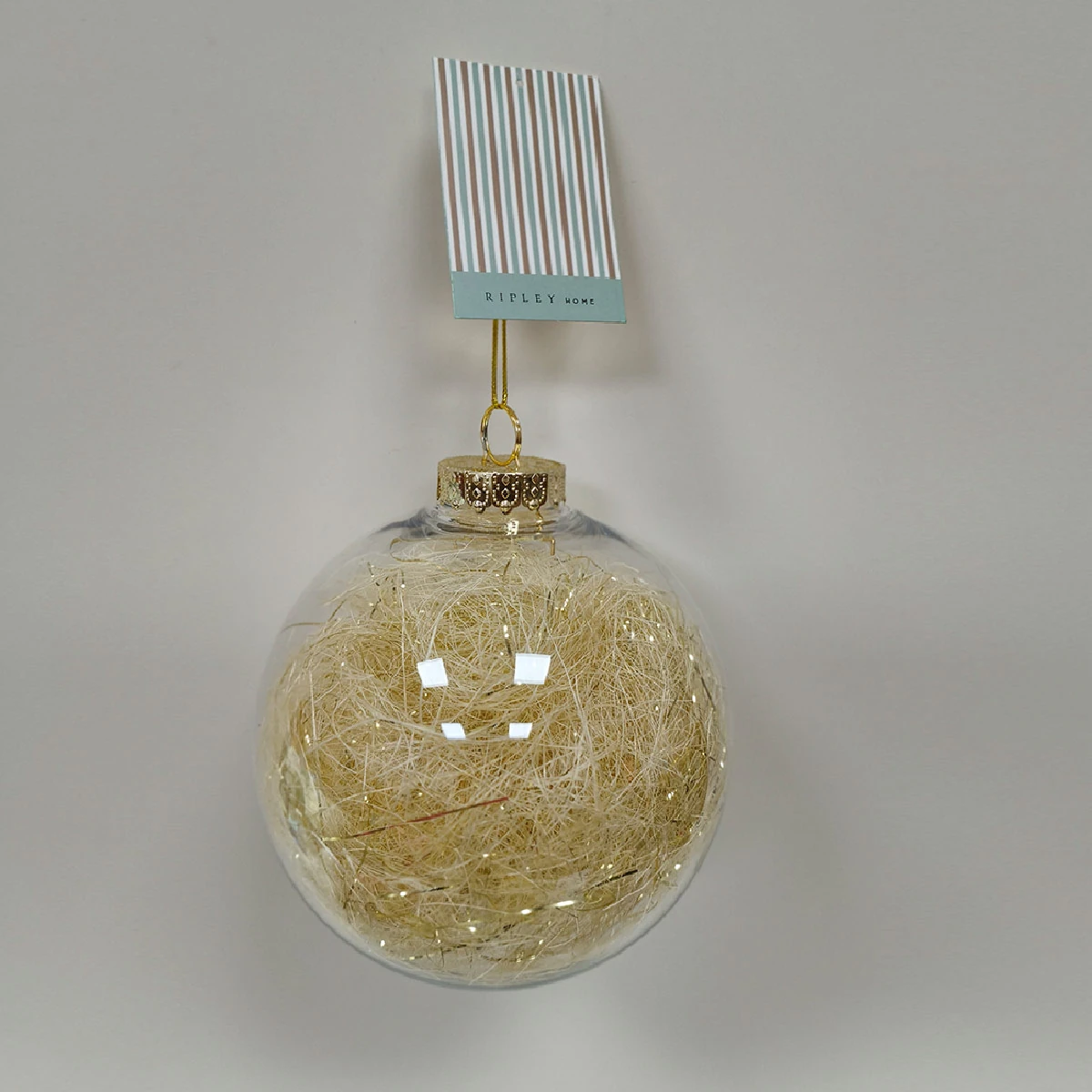 ADORNO NAVIDEÑO PARA ÁRBOL RIPLEY HOME ESFERA TRANSPARENTE ASERRÍN 15 CM - 1