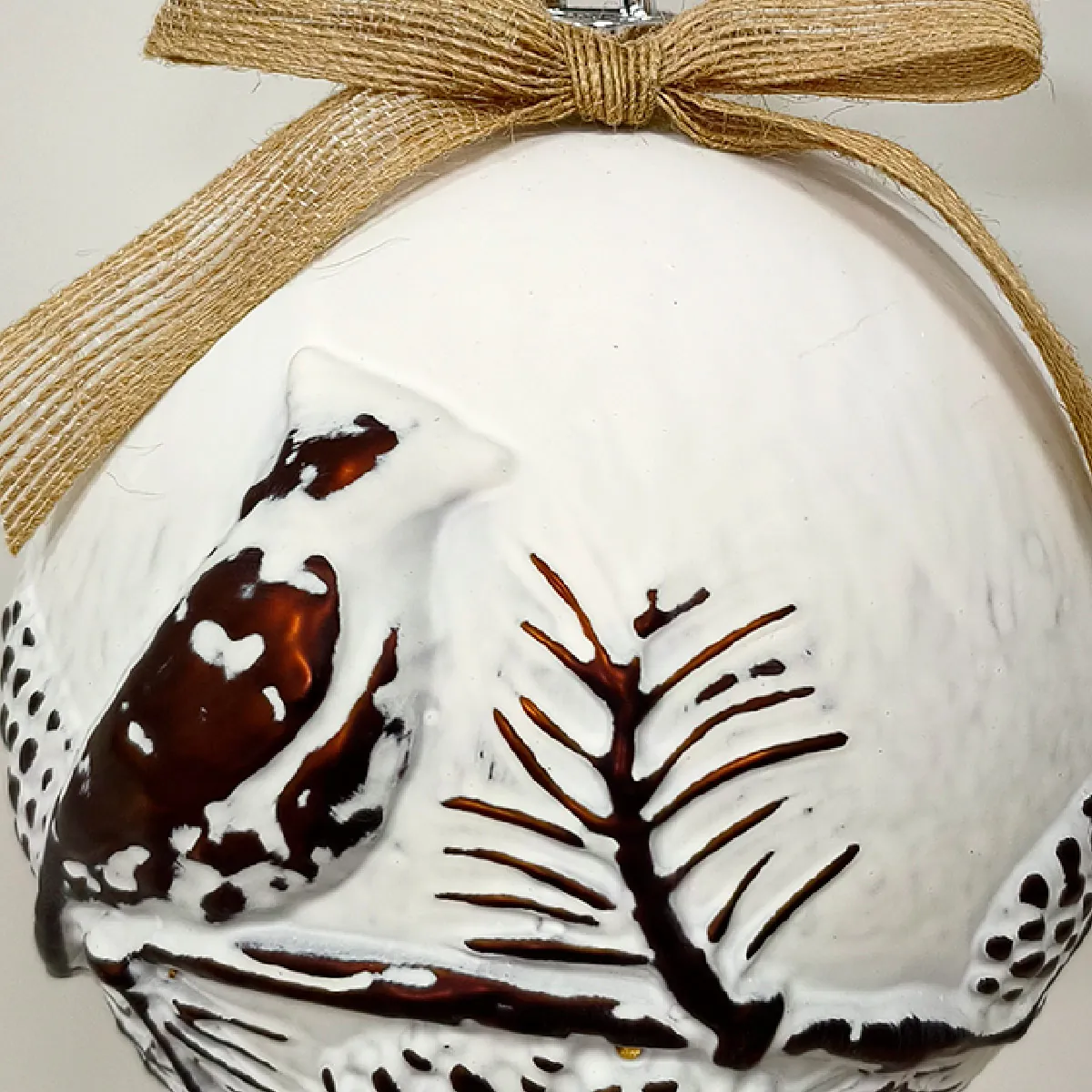 ADORNO NAVIDEÑO RIPLEY HOME NORDIC XMAS ESFERA VINTAGE PÁJARO BLANCO - 2