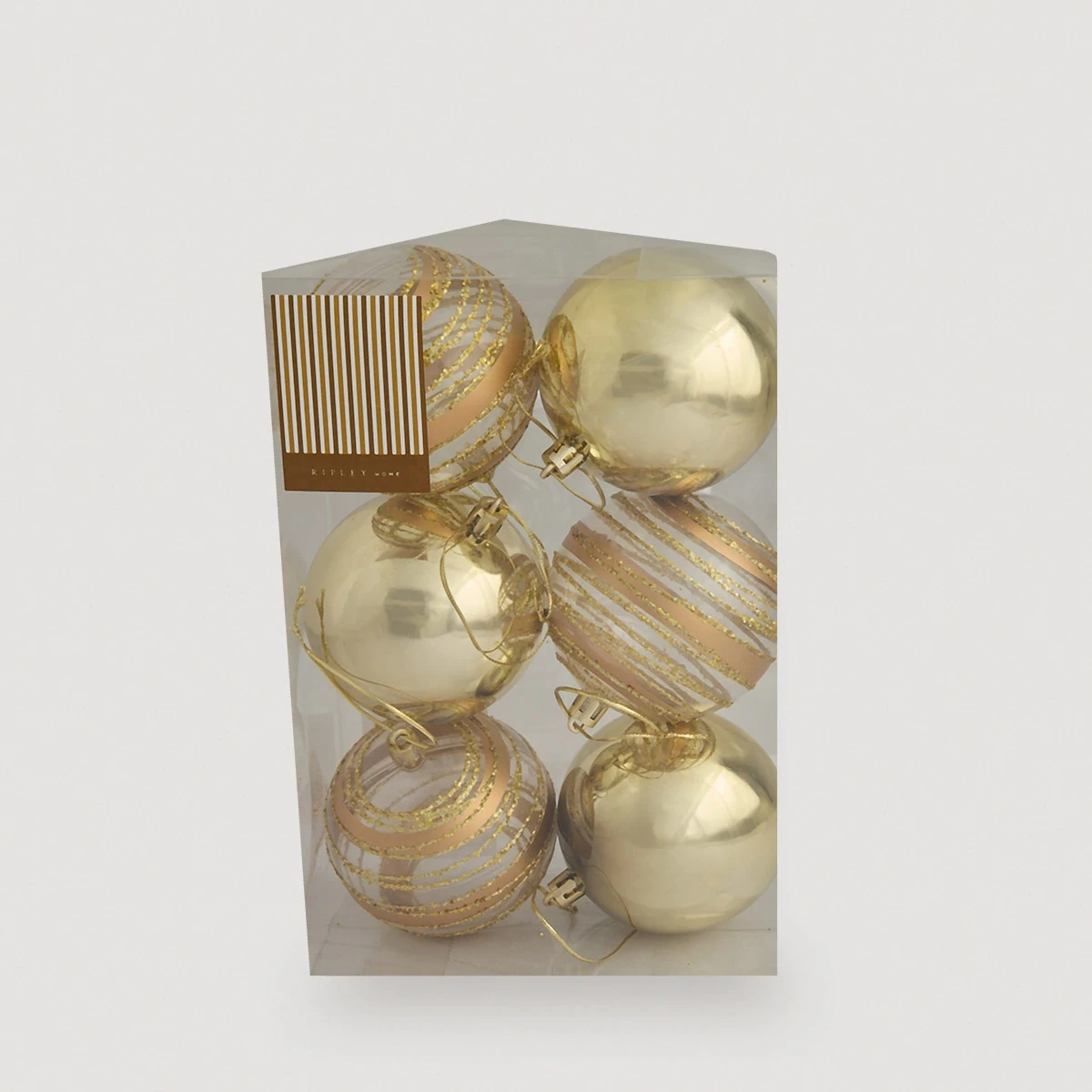 SETX6 ADORNOS PARA ÁRBOL RIPLEY HOME GOLD 8 CM - 4