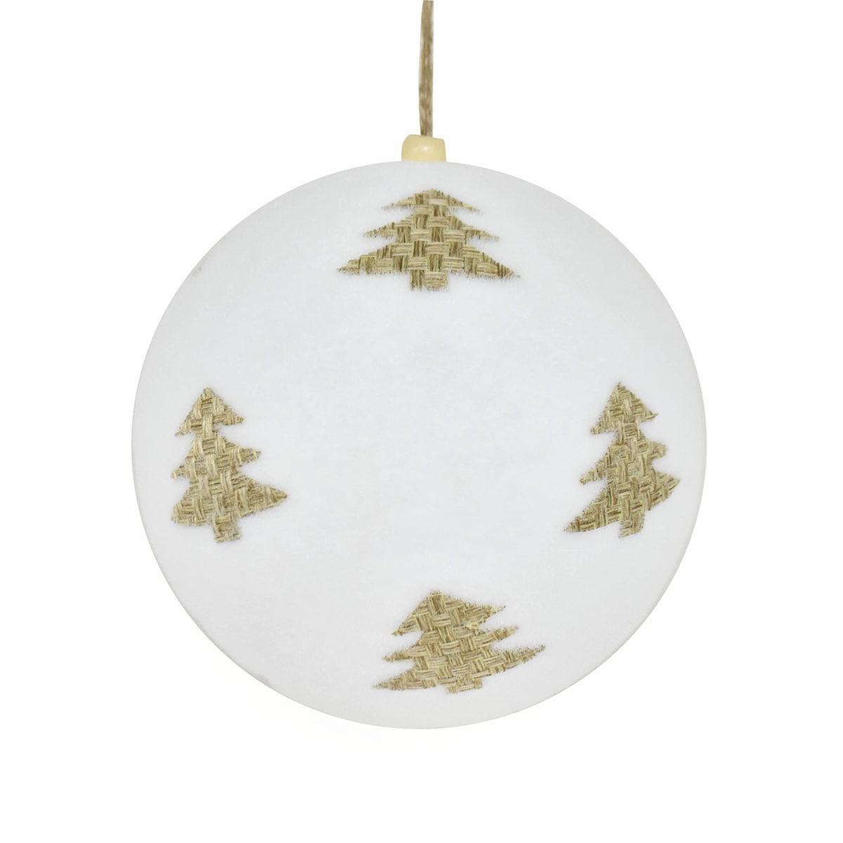 ADORNO NAVIDEÑO RIPLEY HOME NORDIC XMAS ESFERA PINOS BLANCO - 1