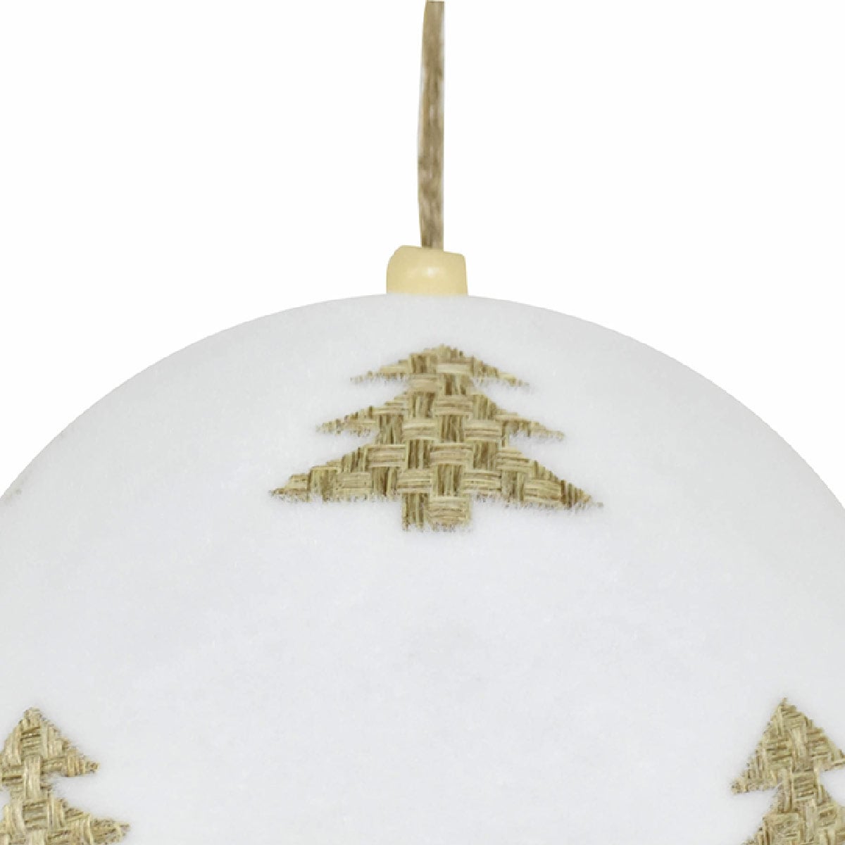 ADORNO NAVIDEÑO RIPLEY HOME NORDIC XMAS ESFERA PINOS BLANCO - 2
