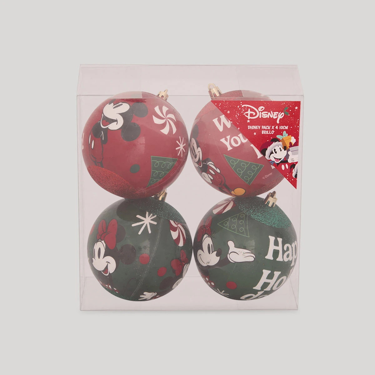 PACK X4 ADORNOS PARA ÁRBOL DISNEY BRILLO 10 CM - 5