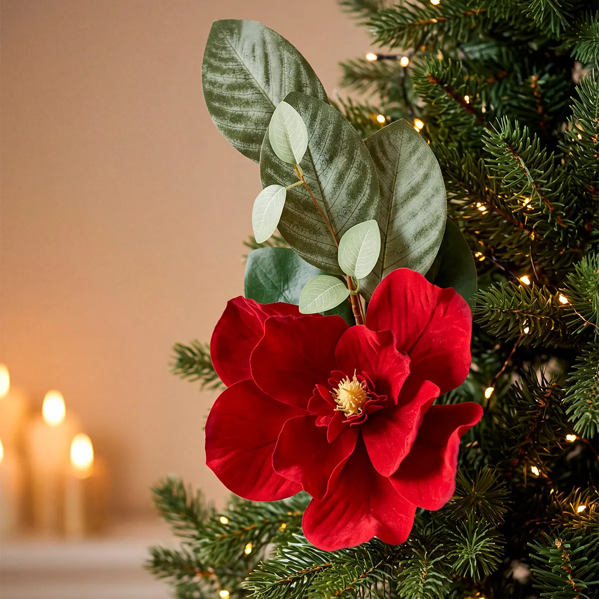 FLOR NAVIDEÑA RIPLEY HOME CON HOJA 60 CM - 1