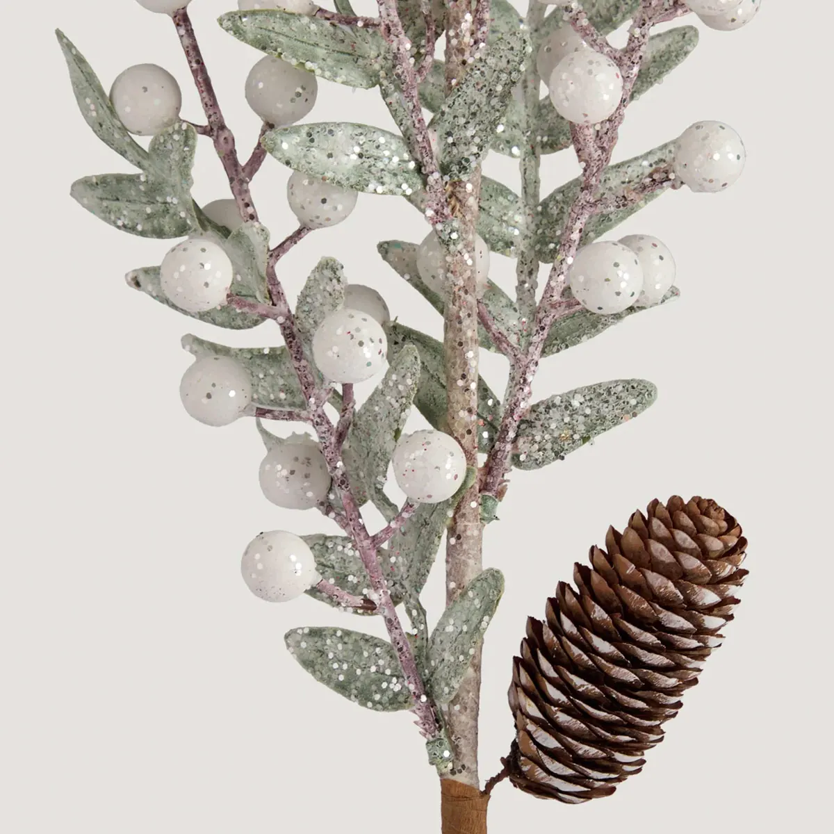 RAMA NAVIDEÑA RIPLEY HOME EUCALIPTO NEVADO Y PIÑA 60 CM - 3