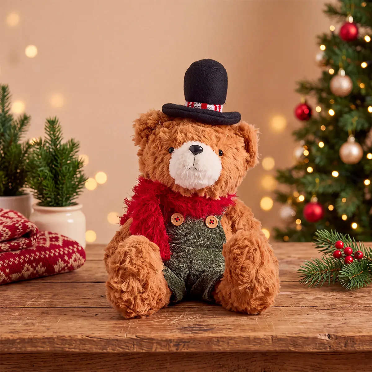 ADORNO NAVIDEÑO PARA ÁRBOL RIPLEY HOME OSITO OVERALL 38 CM - 1
