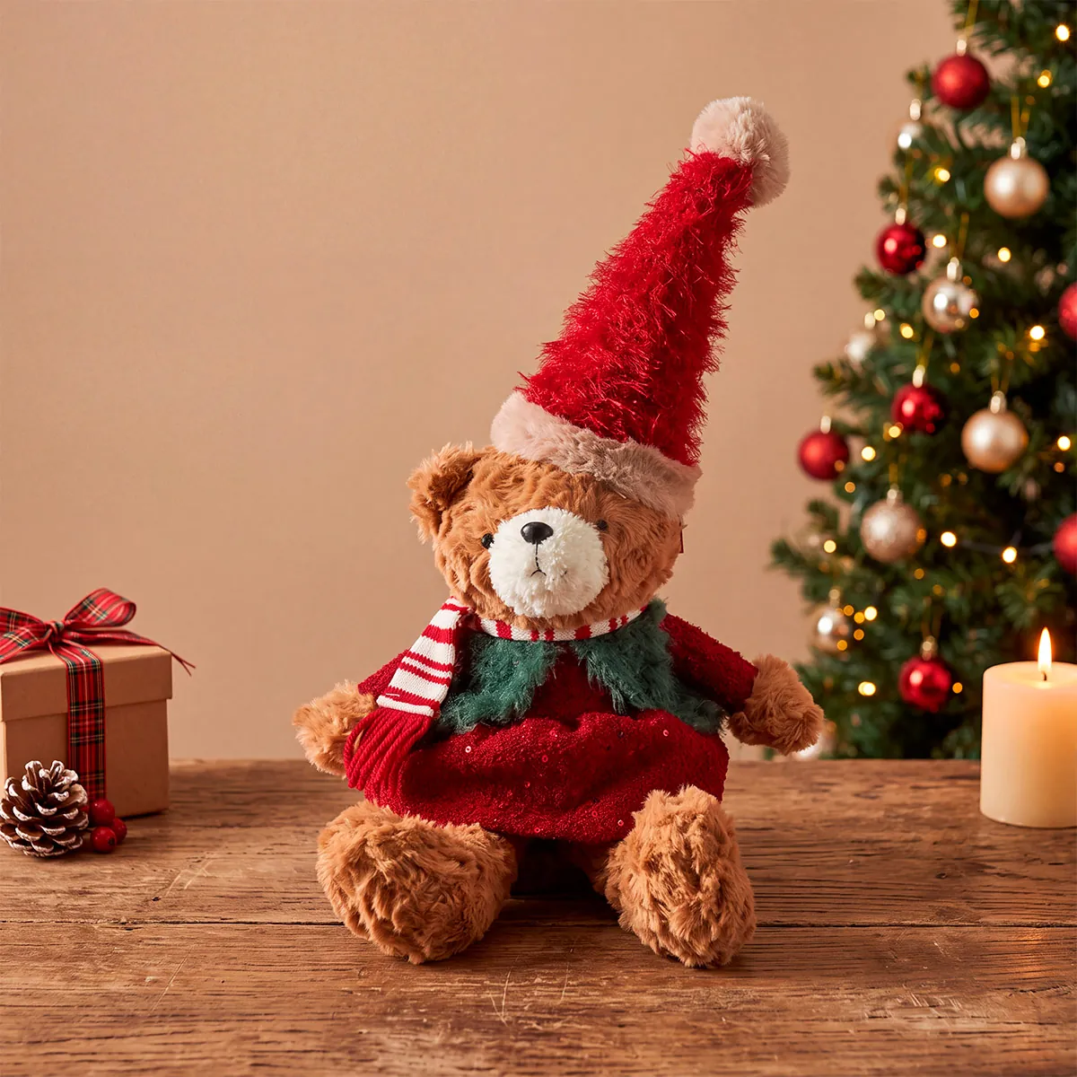 ADORNO NAVIDEÑO PARA ÁRBOL RIPLEY HOME OSITA RED DRESS 53 CM - 1