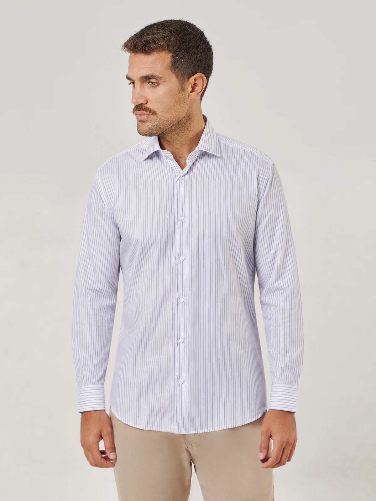 CAMISA MANGA LARGA HOMBRE PURO EGO AZUL RAYAS - 1