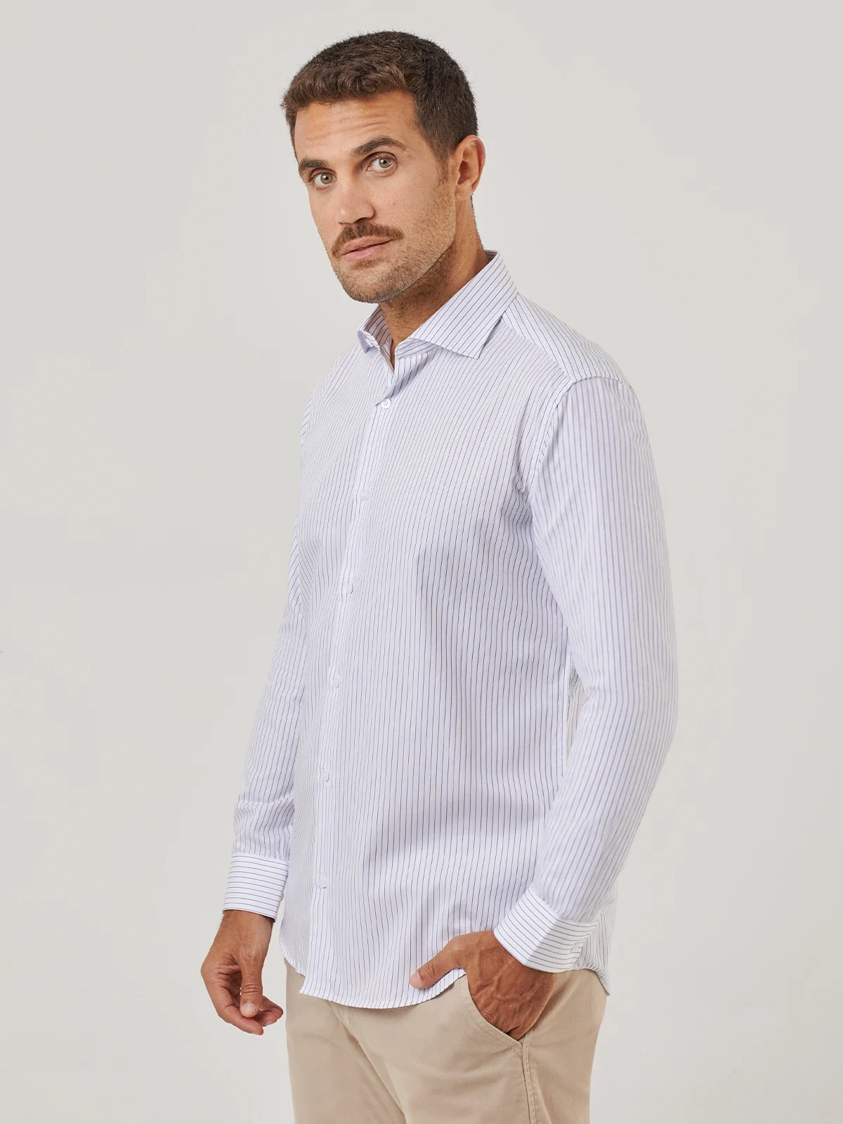 CAMISA MANGA LARGA HOMBRE PURO EGO AZUL RAYAS - 3