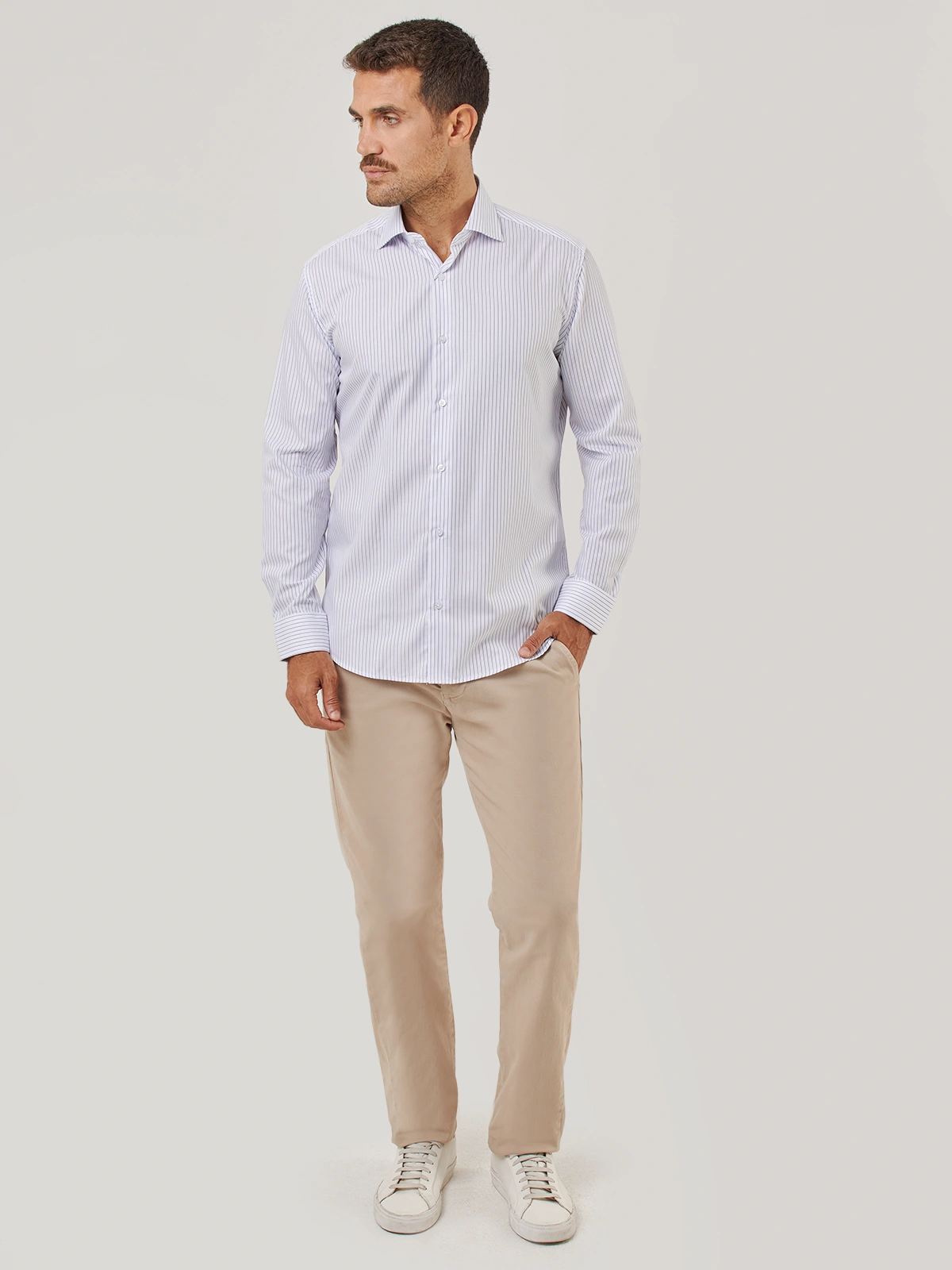 CAMISA MANGA LARGA HOMBRE PURO EGO AZUL RAYAS - 5