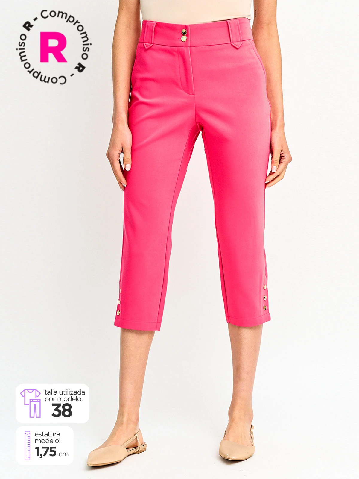 PANTALÓN CAPRI MUJER CACHAREL ENGAL BLANCO - 1