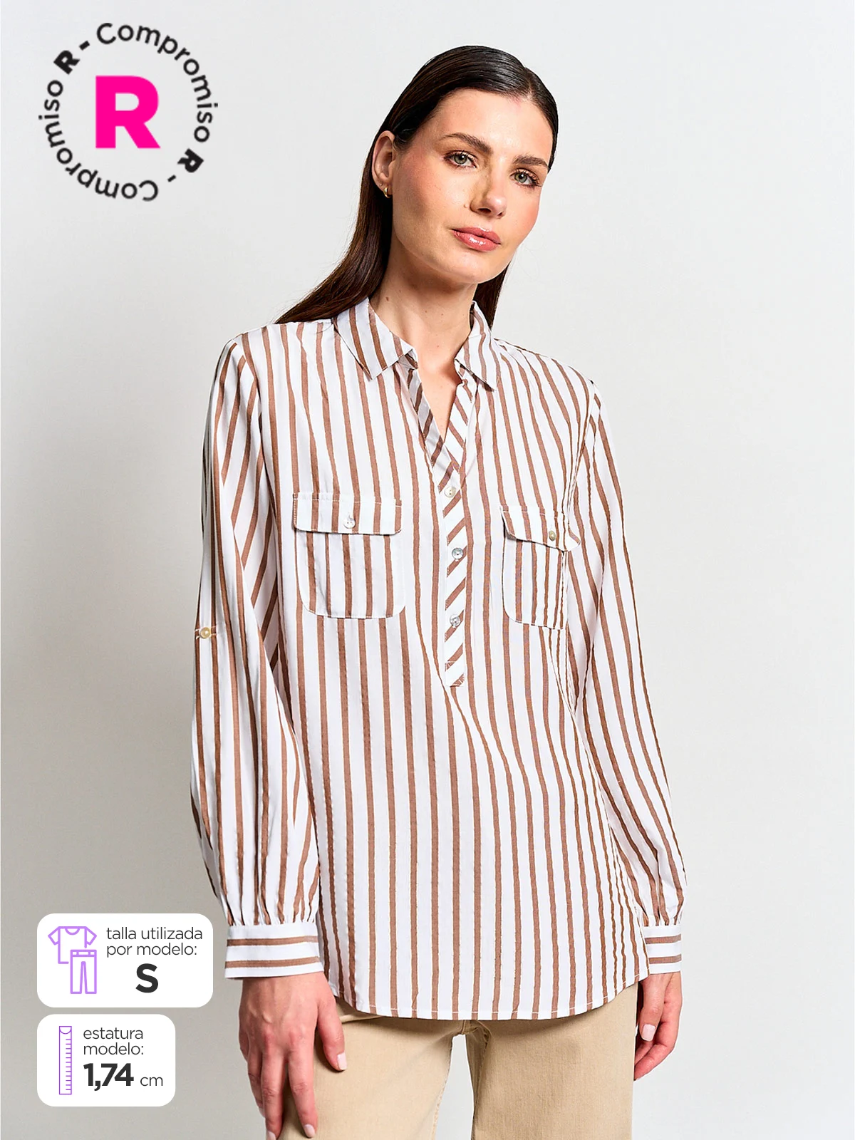 BLUSA MANGA LARGA MUJER CACHAREL BARCO - 1