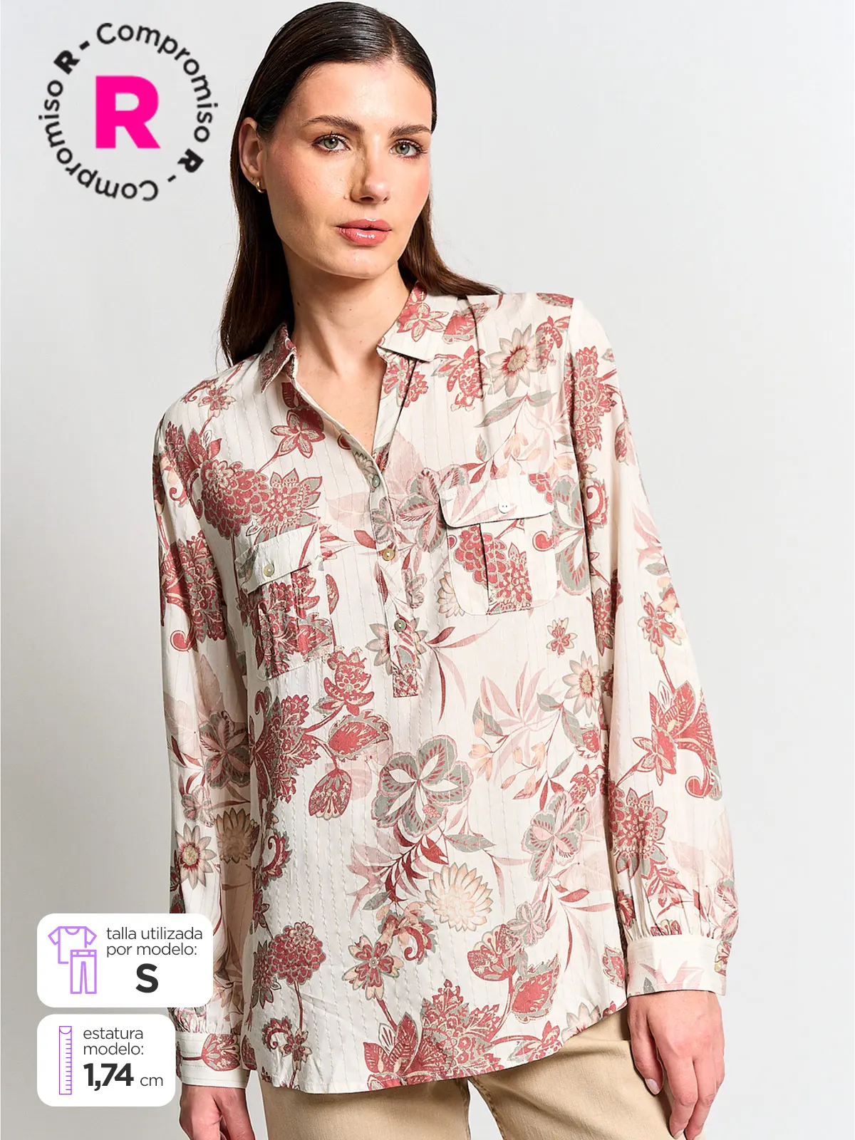 BLUSA MANGA LARGA MUJER CACHAREL BARCO - 1