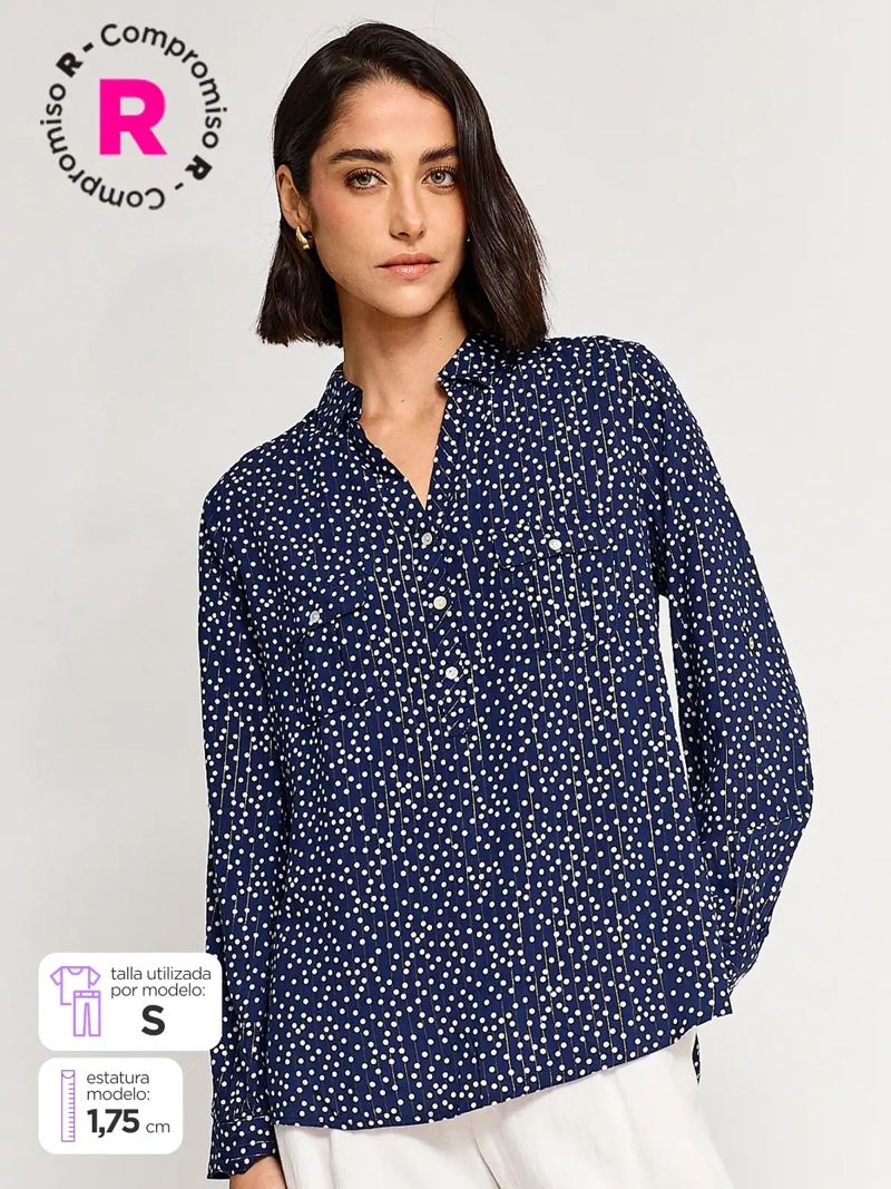 BLUSA MANGA LARGA MUJER CACHAREL BARCO - 1