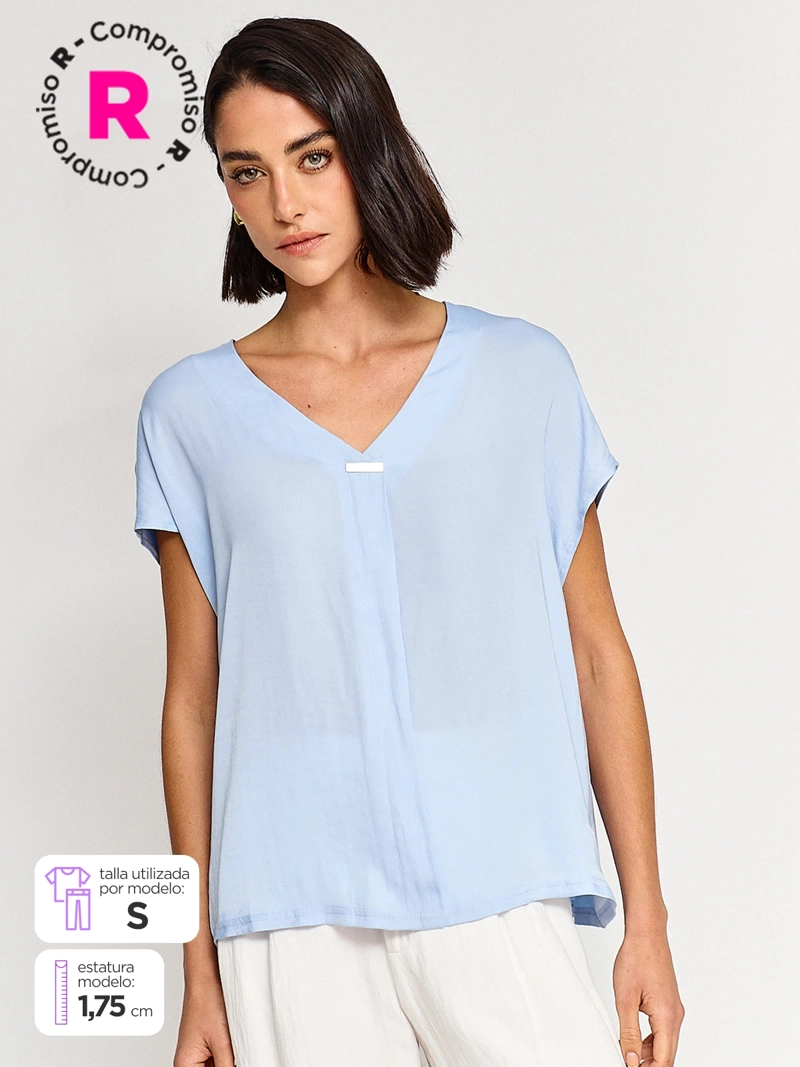 BLUSA MANGA CORTA MUJER CACHAREL BAGATA - 1