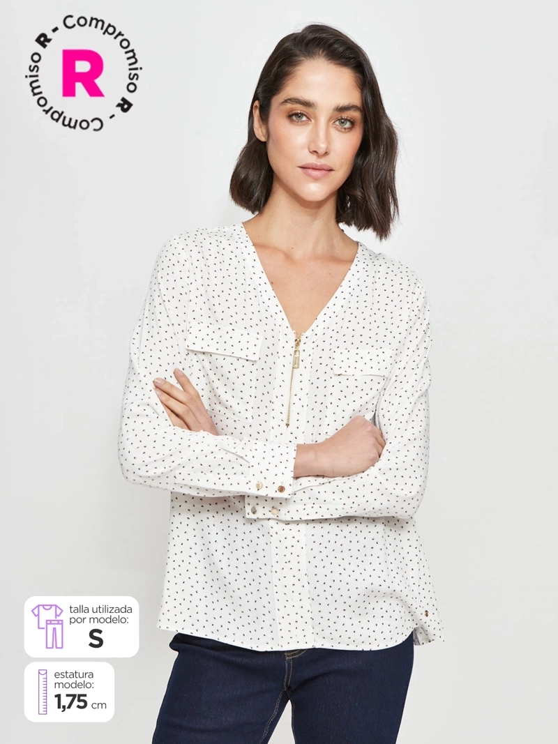 BLUSA MANGA LARGA MUJER CACHAREL CIERRE - 1