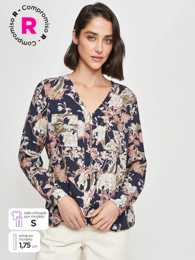 BLUSA MANGA LARGA MUJER CACHAREL CIERRE - 1