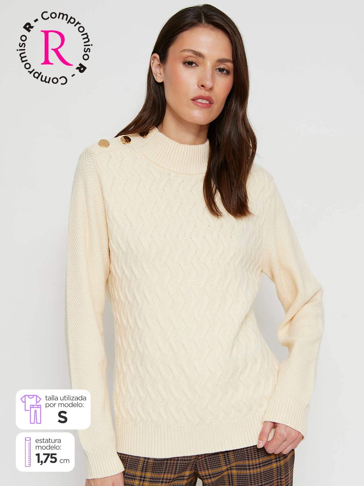 SWEATER MANGA LARGA MUJER CACHAREL TRENZA - 1