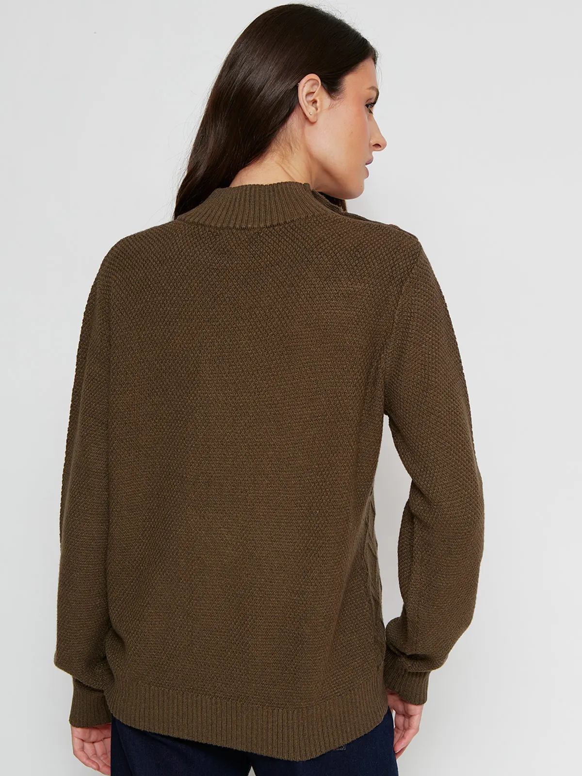 SWEATER MANGA LARGA MUJER CACHAREL TRENZA - 2