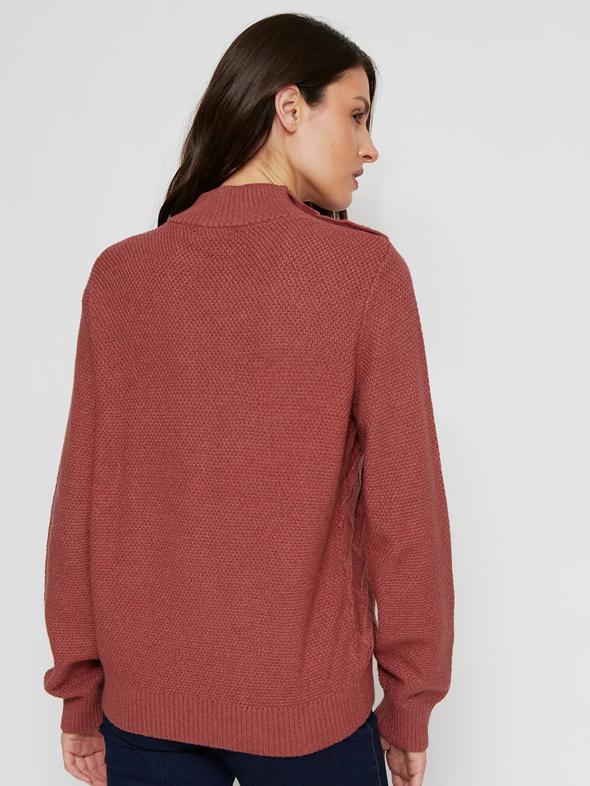 SWEATER MANGA LARGA MUJER CACHAREL TRENZA - 2