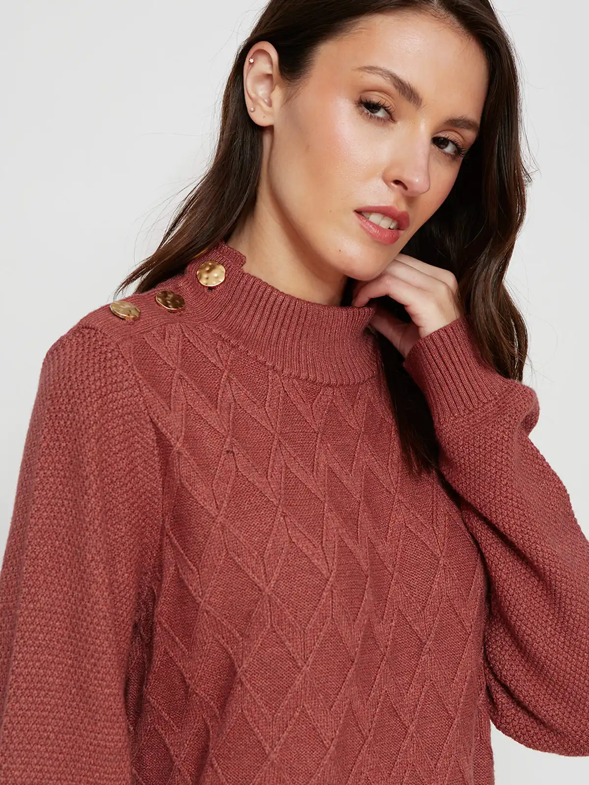 SWEATER MANGA LARGA MUJER CACHAREL TRENZA - 3