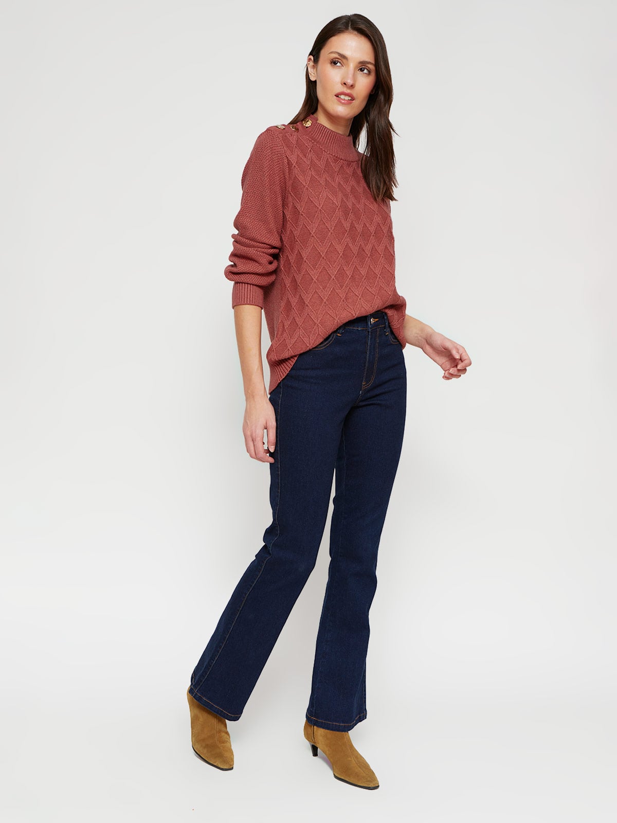 SWEATER MANGA LARGA MUJER CACHAREL TRENZA - 4