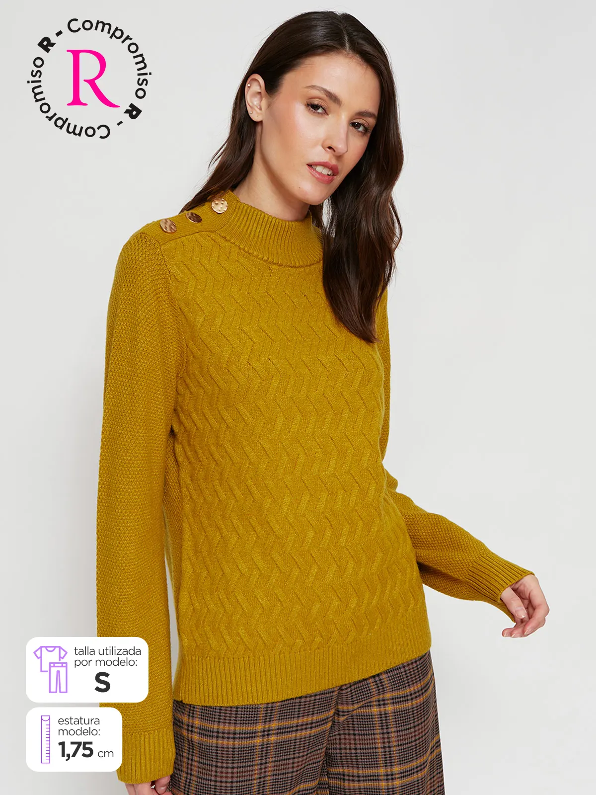 SWEATER MANGA LARGA MUJER CACHAREL TRENZA - 1