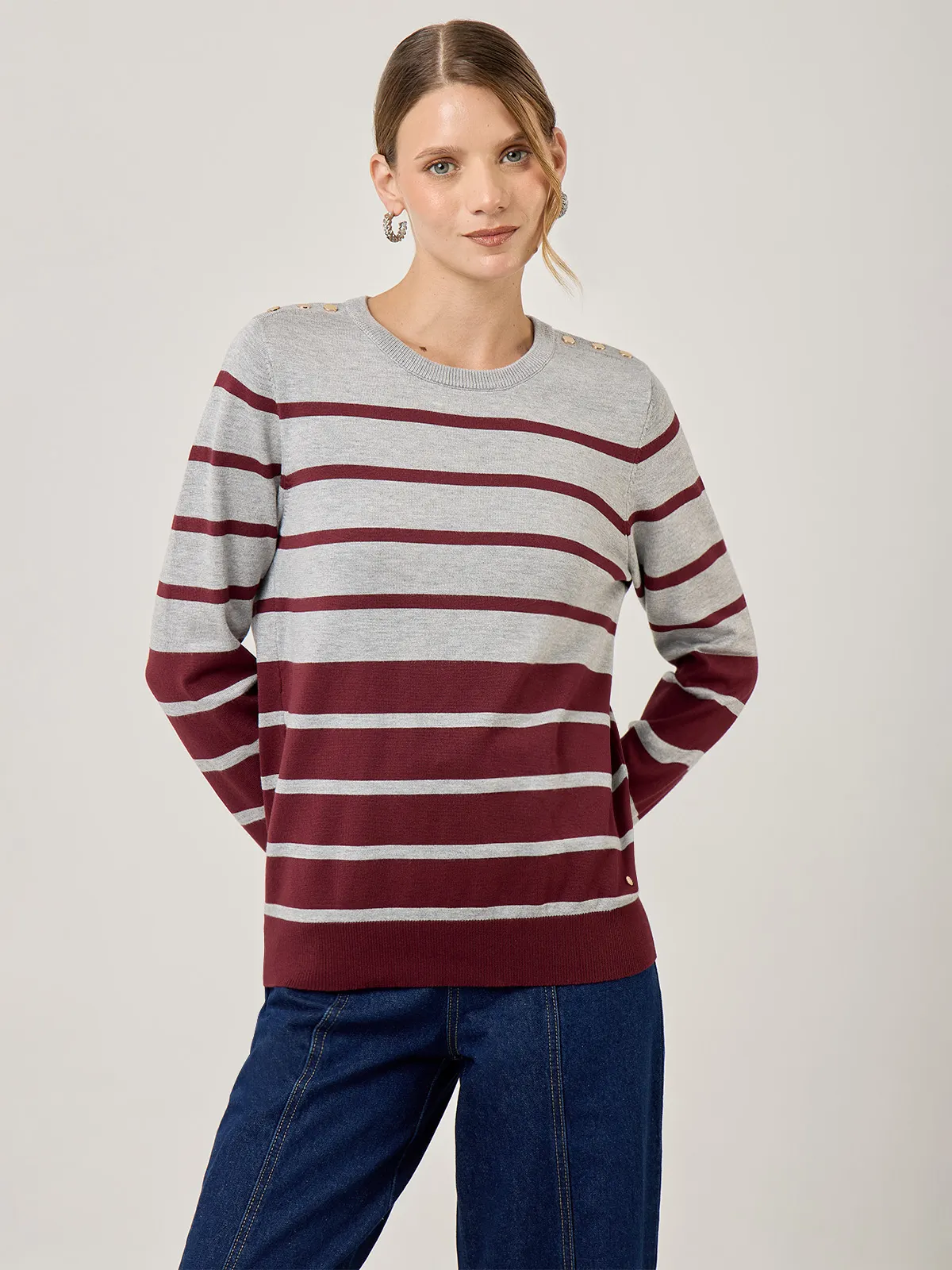 SWEATER MANGA LARGA MUJER CACHAREL BERRE - 1