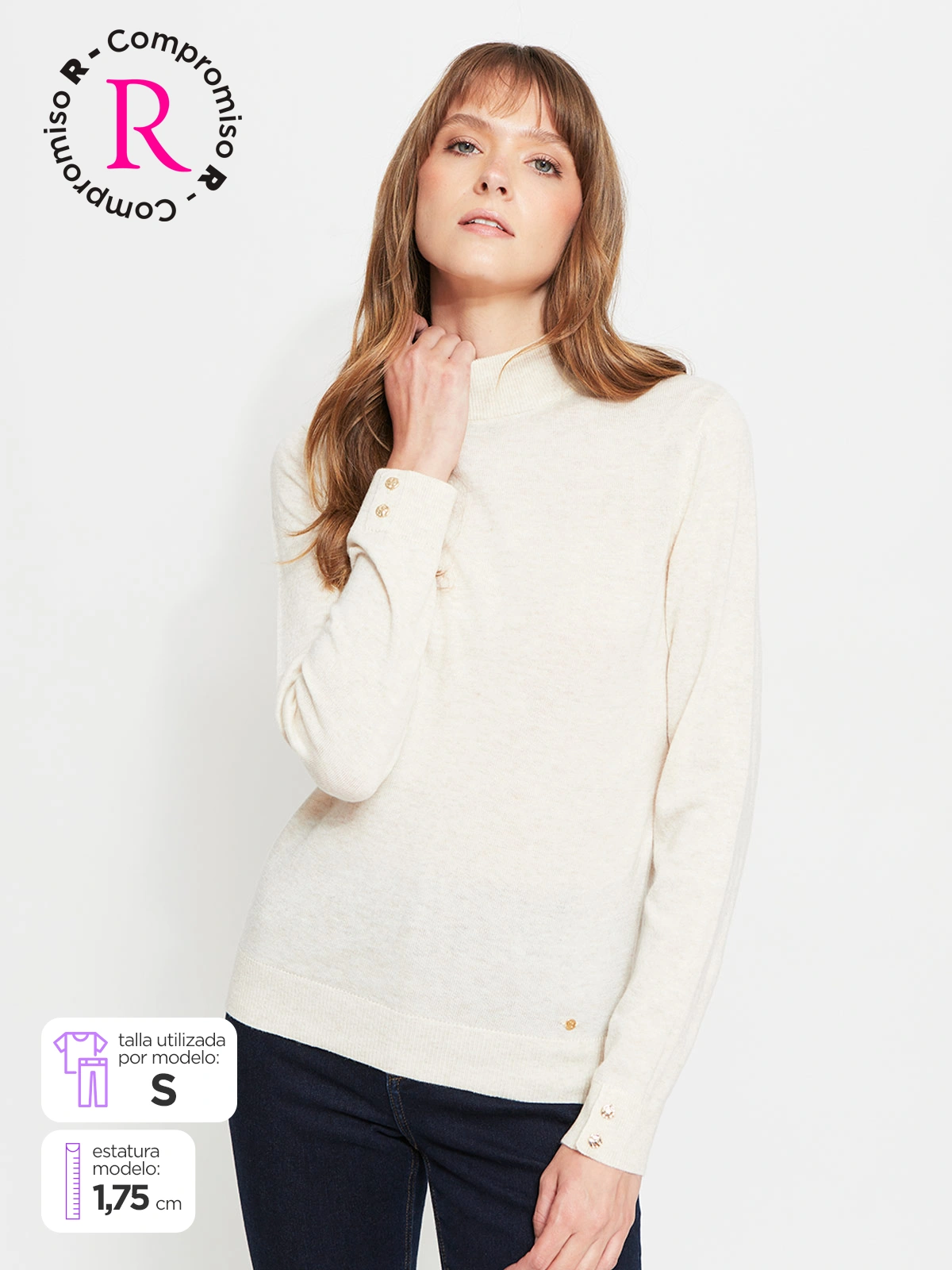 SWEATER MANGA LARGA MUJER CACHAREL RUBI - 1