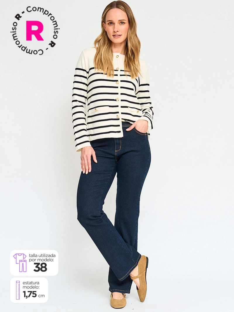 JEANS ALGODÓN REGULAR MUJER CACHAREL - 1