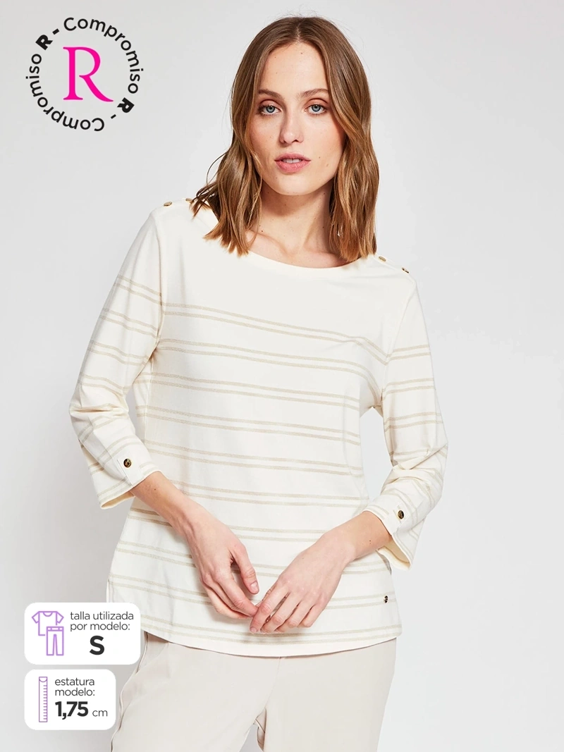 POLO MANGA 3/4 ALGODÓN MUJER CACHAREL - 1