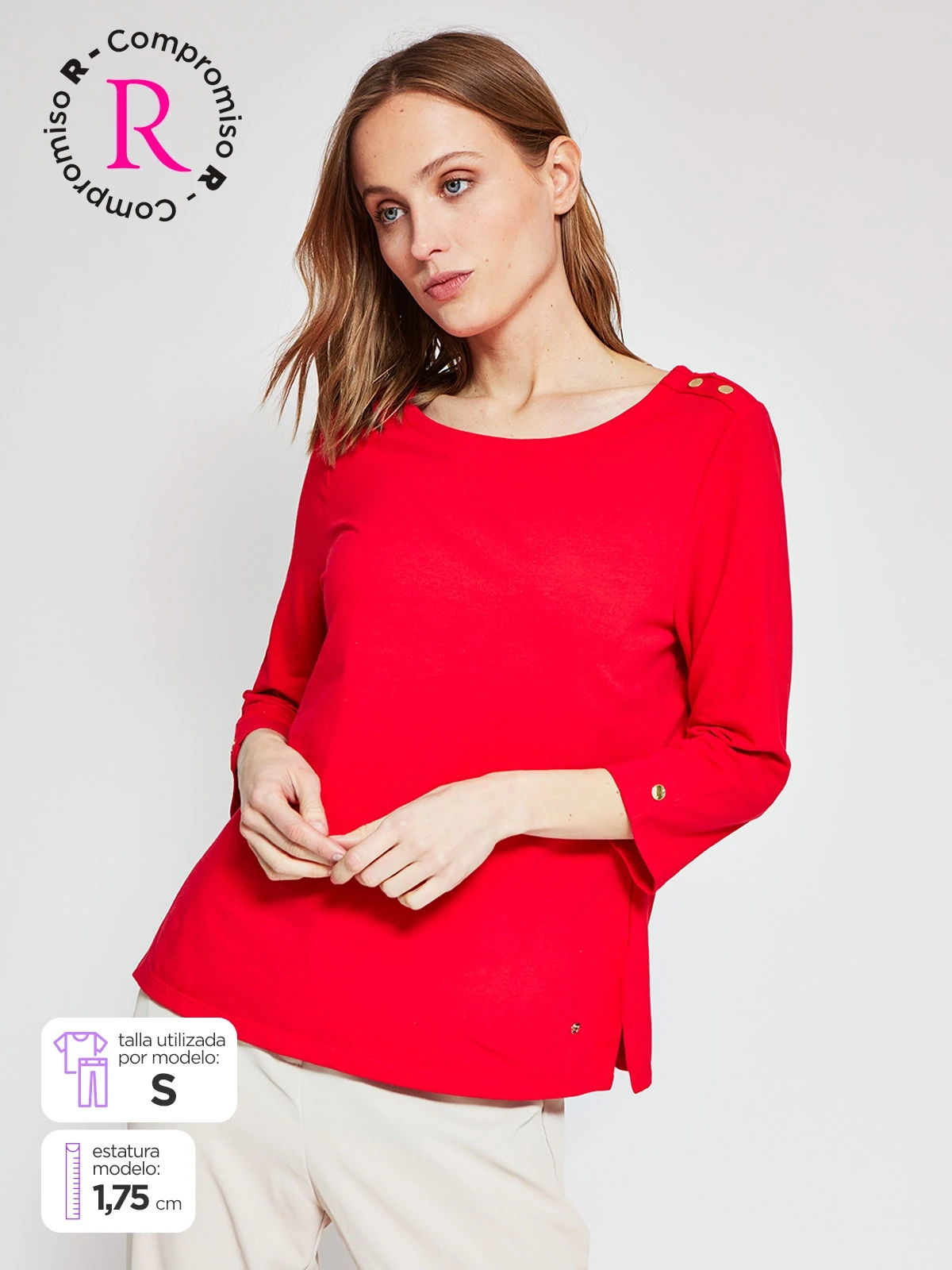 POLO MANGA 3/4 ALGODÓN MUJER CACHAREL - 1