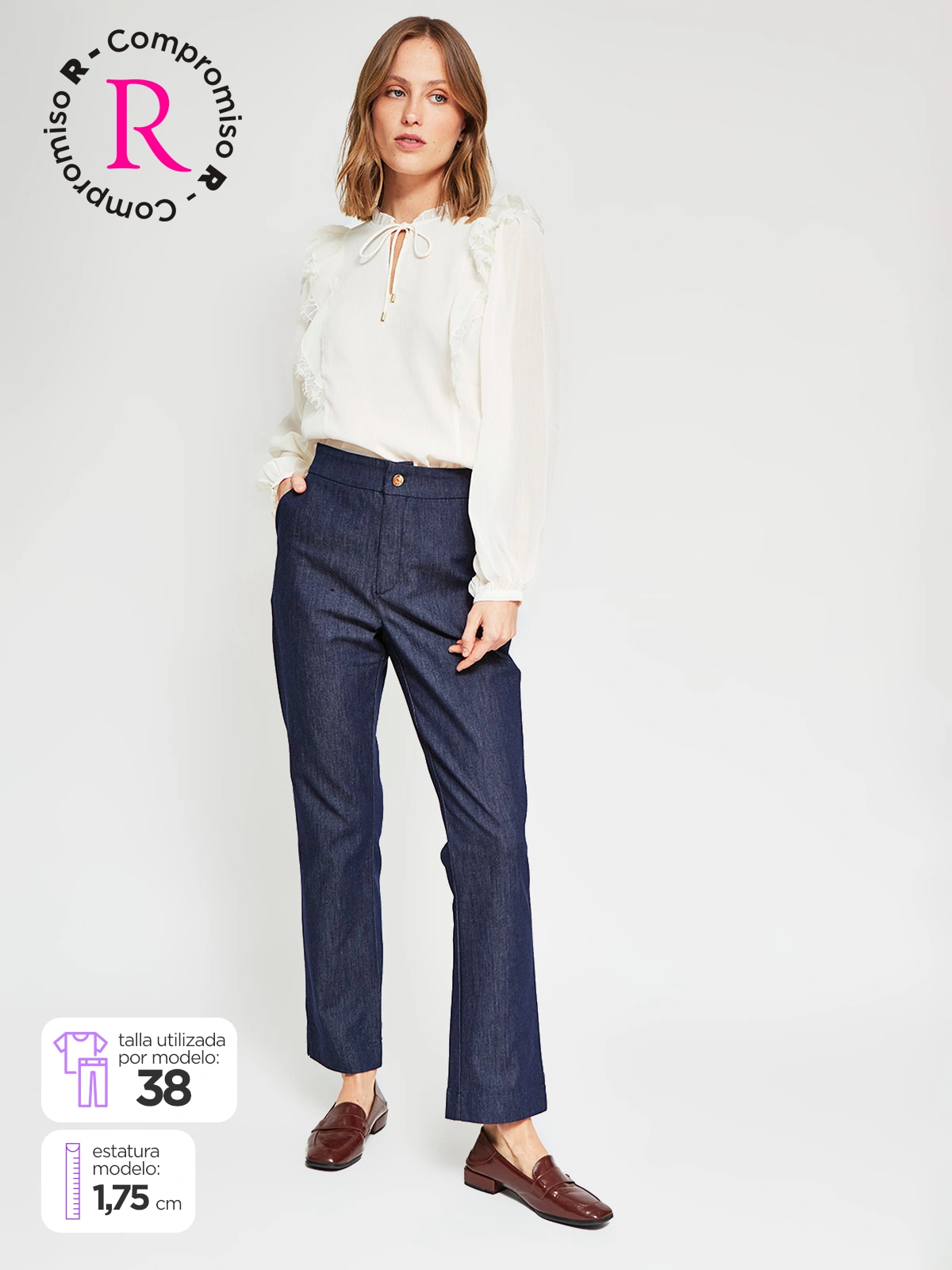JEANS ALGODÓN REGULAR MUJER CACHAREL - 1