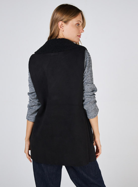 Chaleco Polar Sin Mangas Para Mujer - Con Bolsillos, Cuello En V, Abrigado, Para Otoño E Invierno, Varios Colores