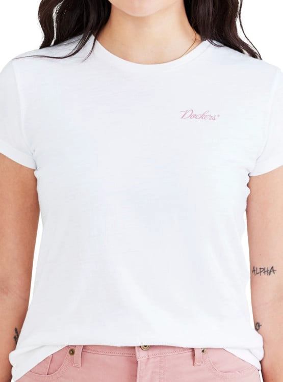 POLO MUJER DOCKERS BLANCO GRAPHIC TEE - 2