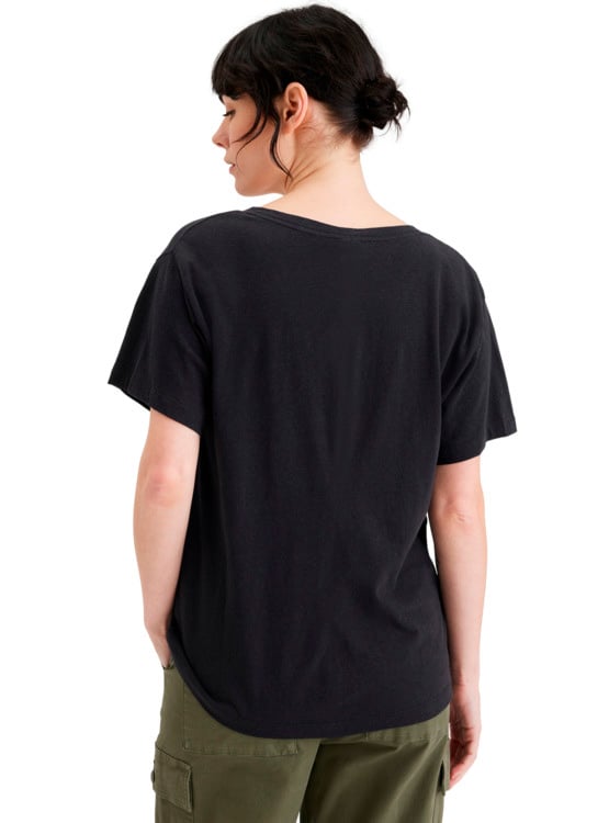 POLO MANGA CORTA ALGODÓN MUJER DOCKERS NEGRO ORIGINAL DEEP V - 2