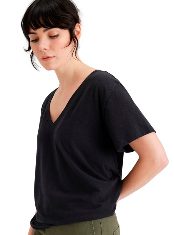 POLO MANGA CORTA ALGODÓN MUJER DOCKERS NEGRO ORIGINAL DEEP V - 3