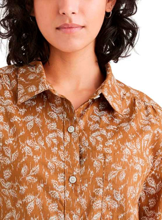 BLUSA ALGODÓN MUJER DOCKERS NARANJA FAVORITE BUTTON - 3