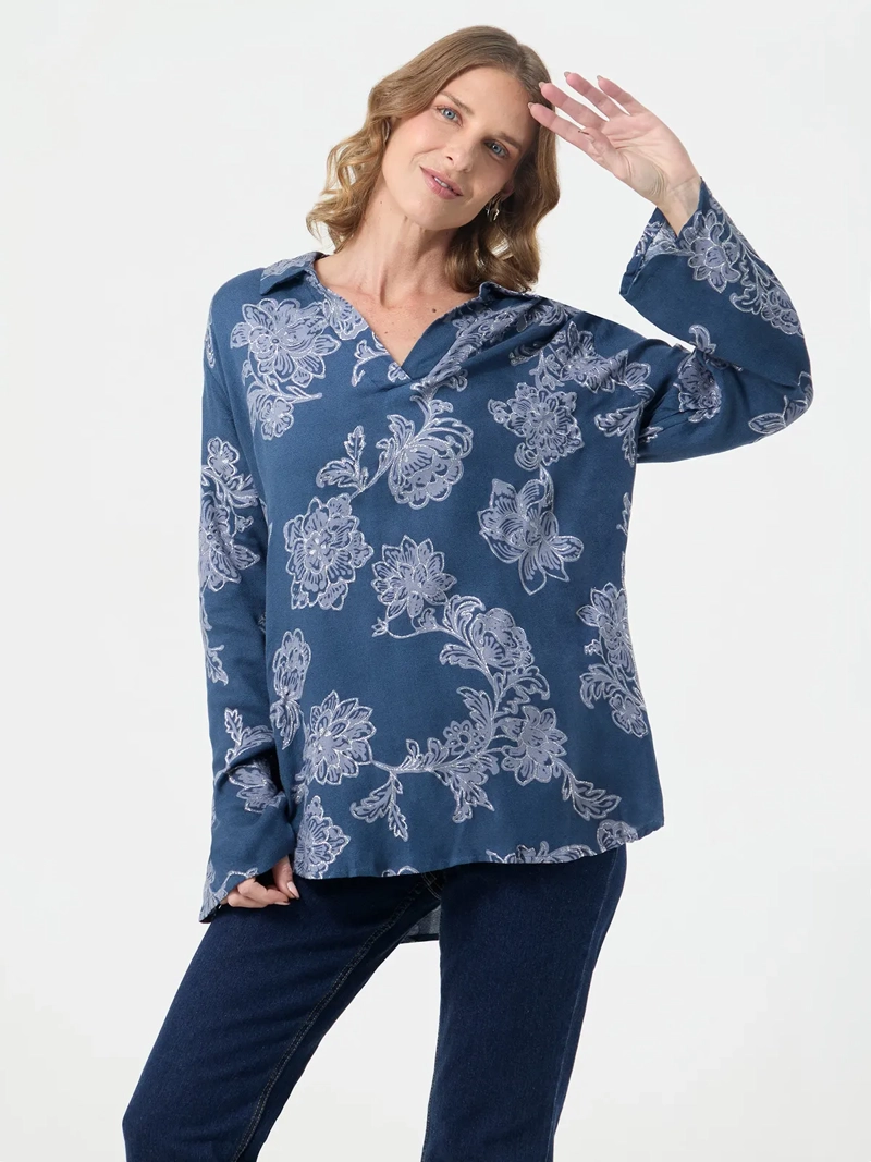 BLUSA MANGA LARGA MUJER AZIZ DANTE - 1