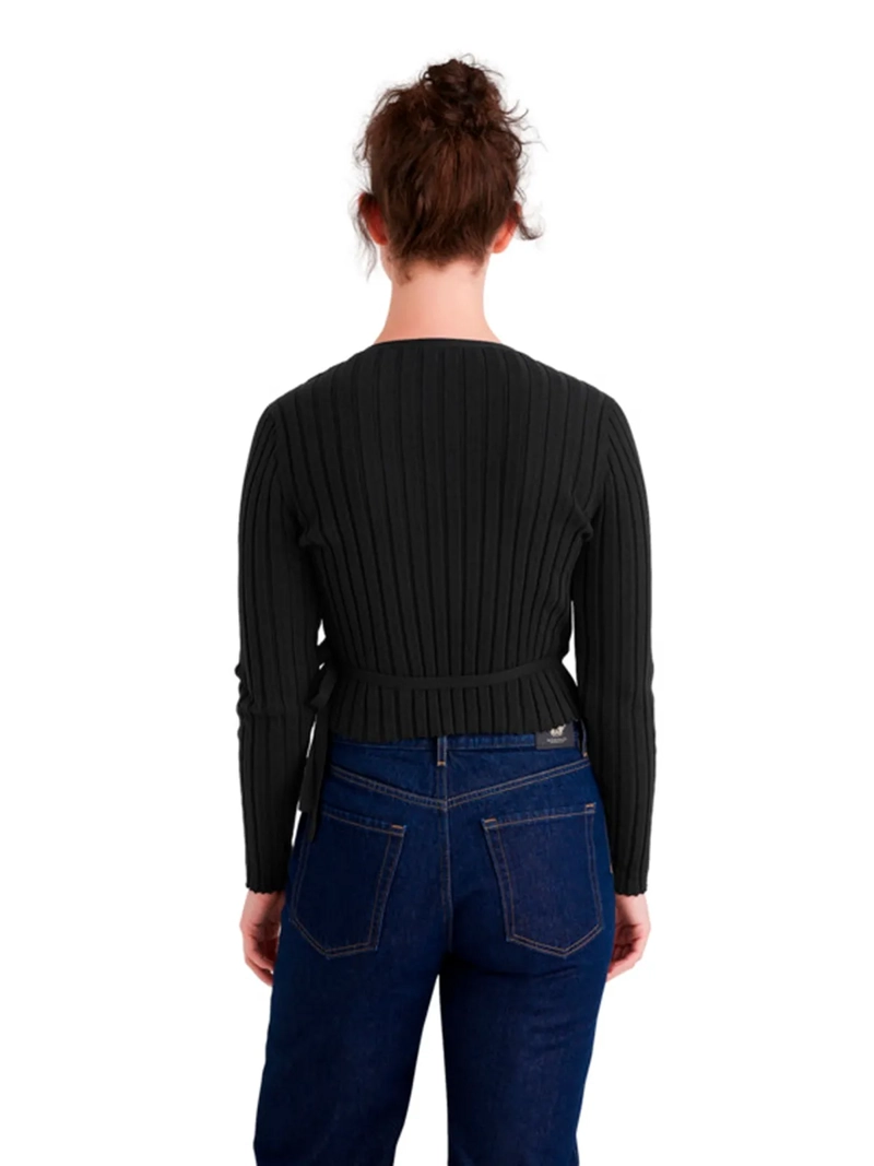 CHOMPA MANGA LARGA ALGODÓN MUJER DOCKERS NEGRO SWEATER WRAP - 2